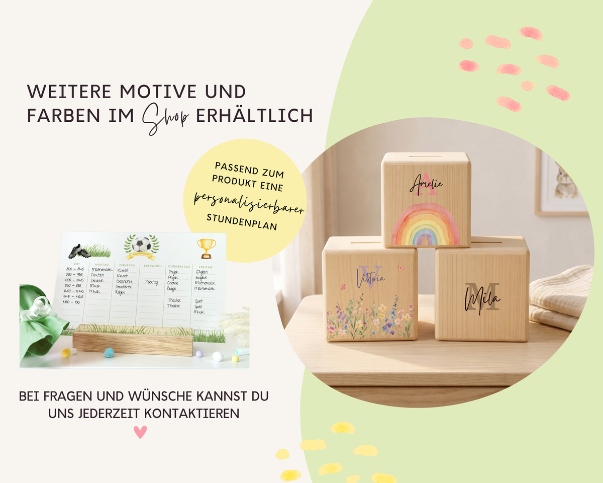Weitere Motive und Farben im Shop, passend dazu die personalisierbare Erinnerungskiste