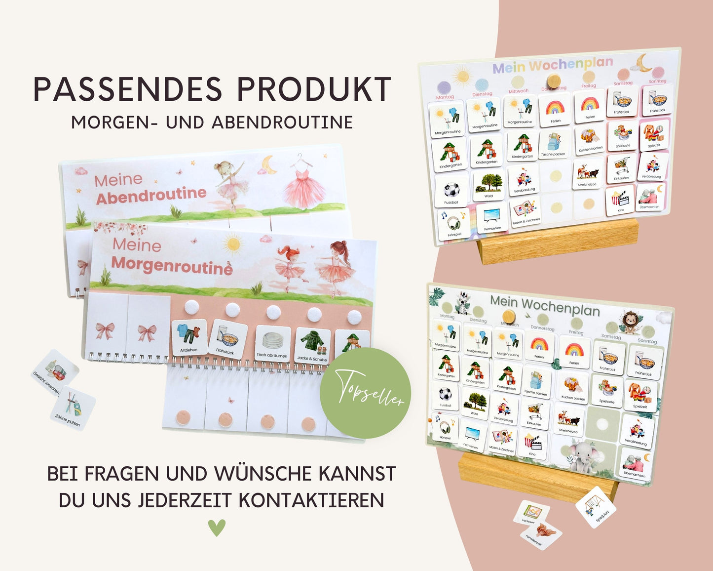 Wochenplaner inkl. Symbolkarten - Design BALLERINA - Personalisierbar
