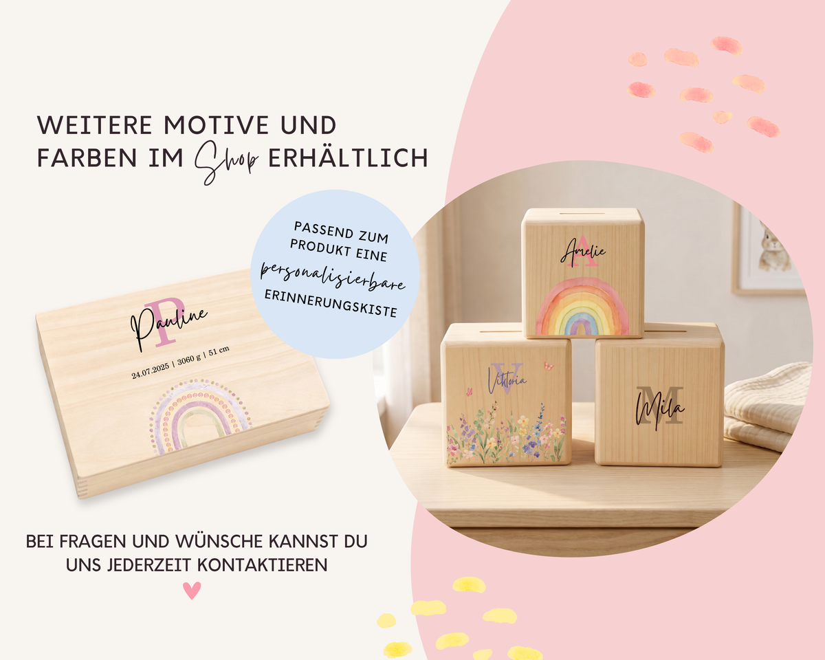 Weitere Motive und Farben im Shop, passend dazu die personalisierbare Erinnerungskiste