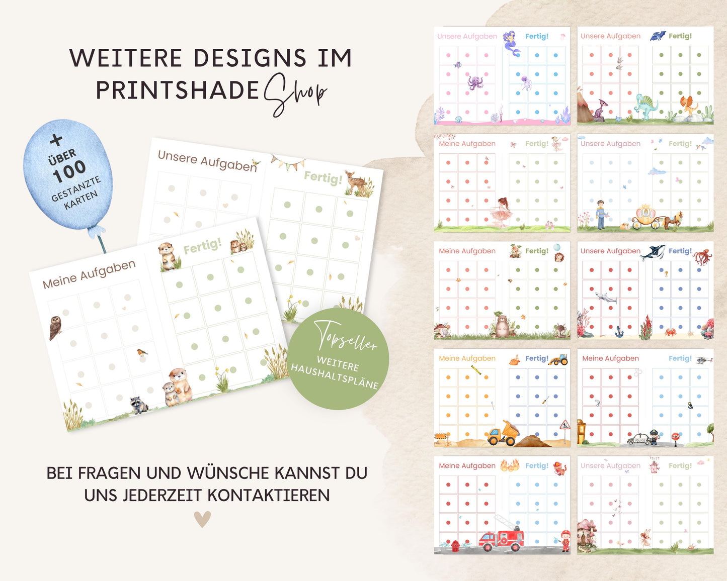 Haushaltsplan To-Do-Liste inkl. Symbolkarten - Design OTTER