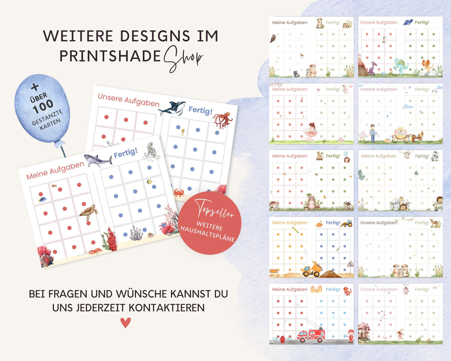 Haushaltsplan To-Do-Liste inkl. Symbolkarten - Design MEER