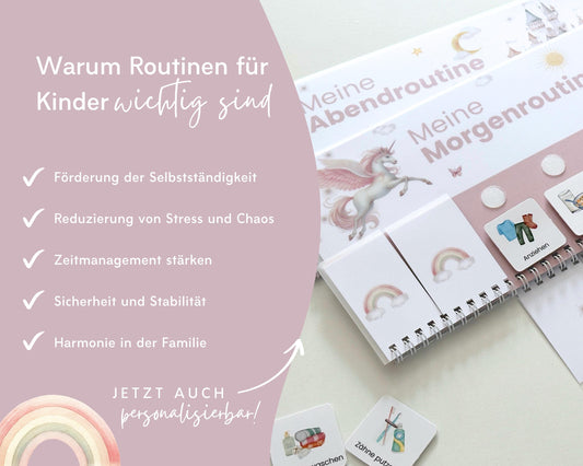 Routineplaner Kinder hilft bei Trotzphase, weniger Stress im Alltag, mehr Selbstständigkeit und klare Abläufe für Morgen- und Abendroutine