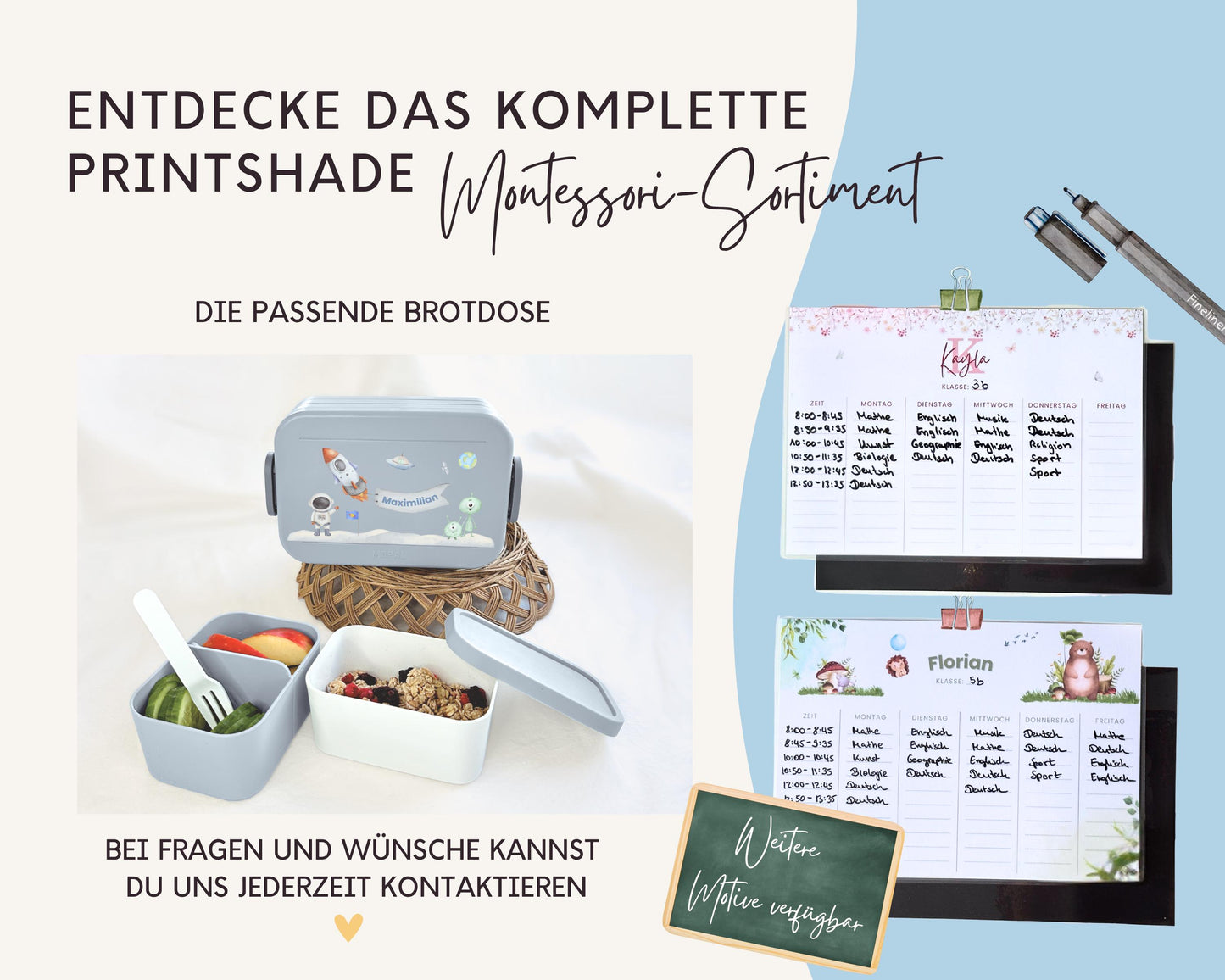 Stundenplan Magnet personalisierbar - Design ASTRONAUT