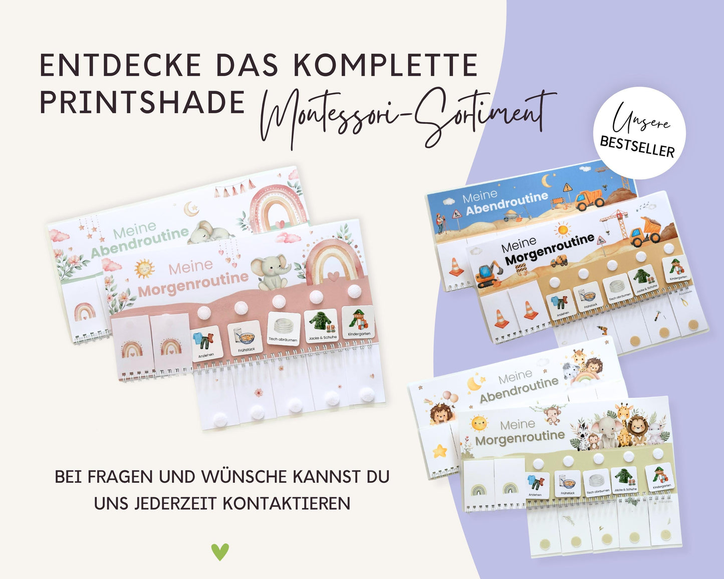 Routineplaner Montessori inkl. Symbolkarten - Design REGENBOGEN - Personalisierbar