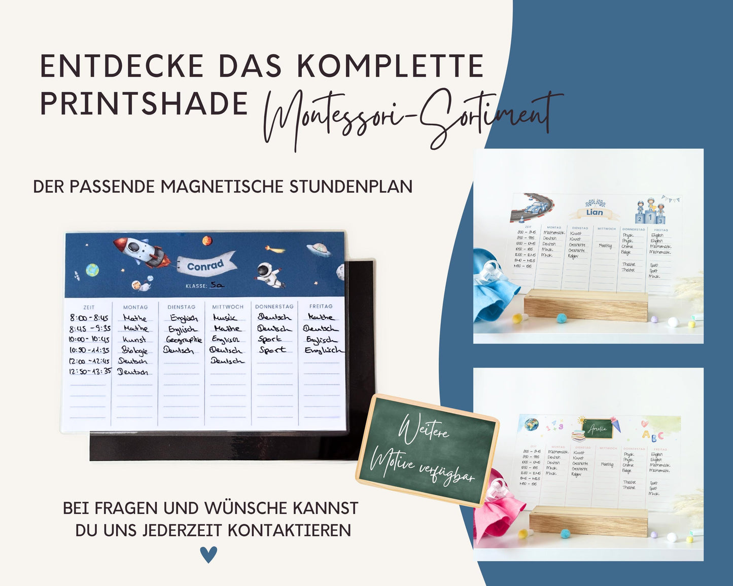 Stundenplan Acryl personalisierbar - Design ASTRONAUT