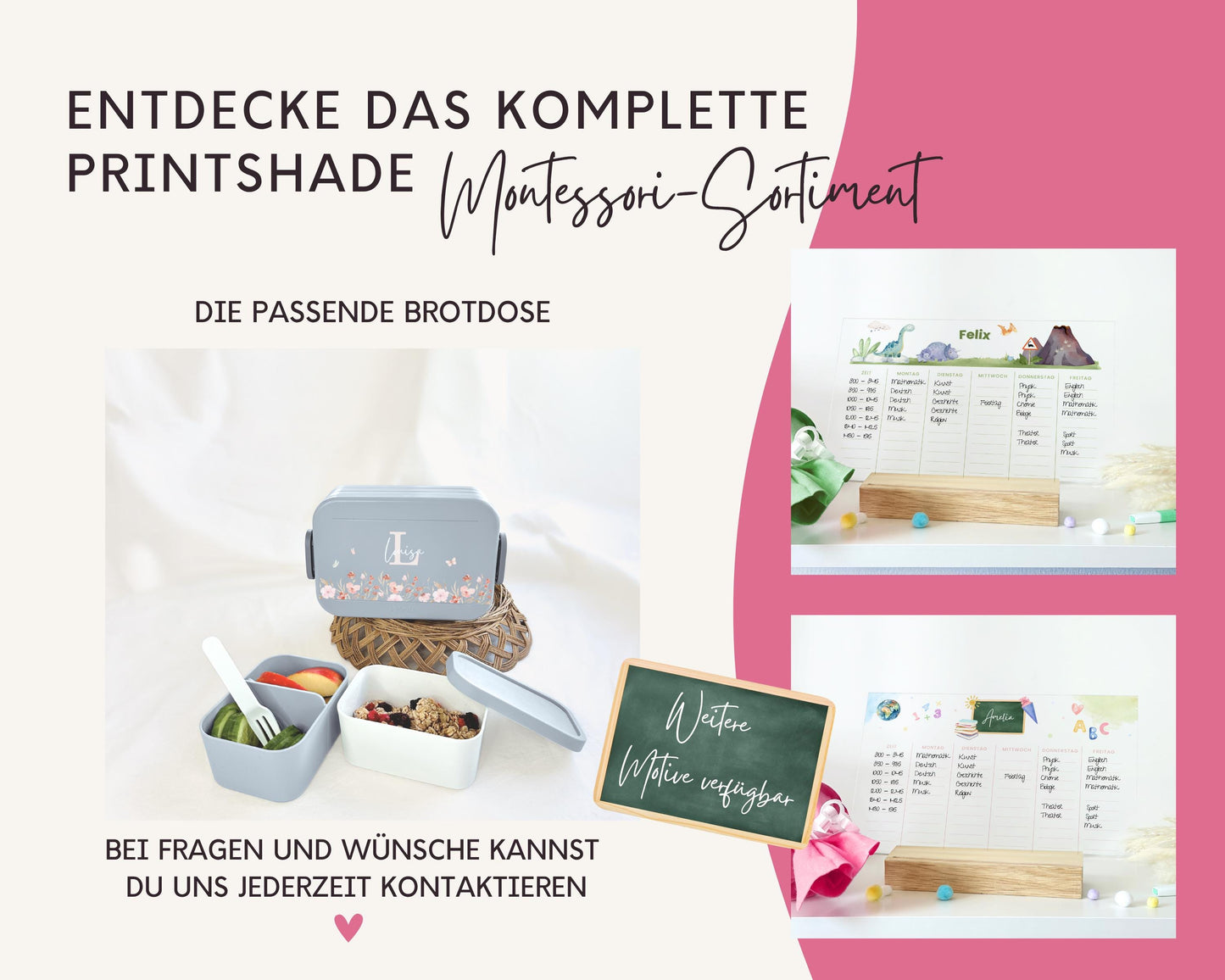 Stundenplan Acryl personalisierbar - Design BLUMEN