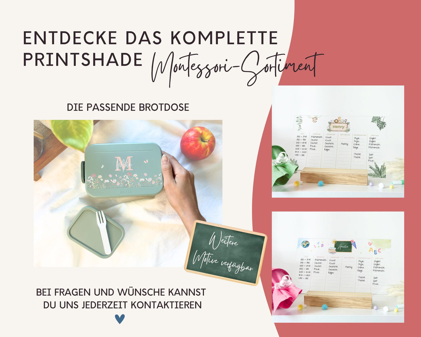 Stundenplan Acryl personalisierbar - Design SCHMETTERLING