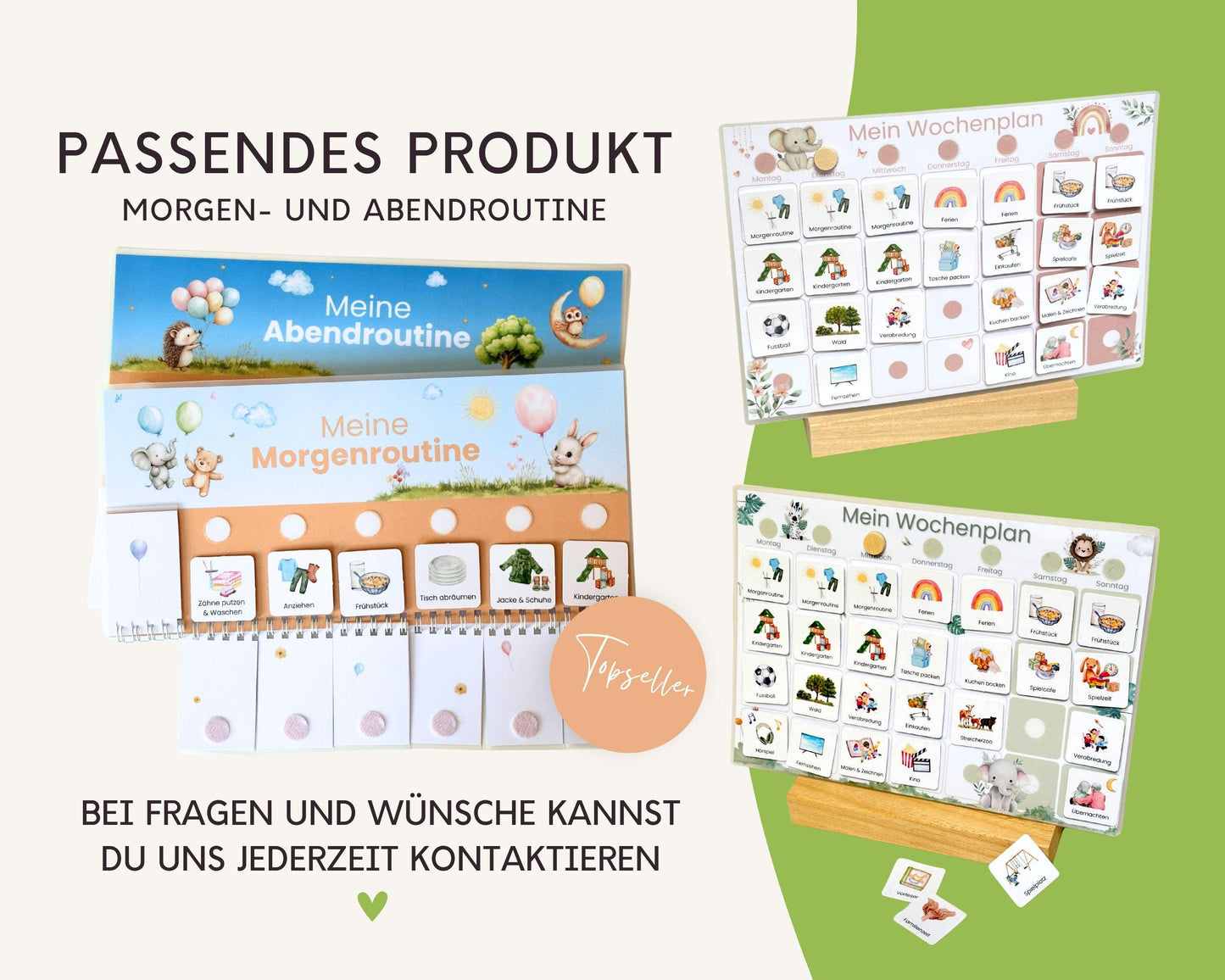 Wochenplaner inkl. Symbolkarten - Design LUFTBALLON - Personalisierbar