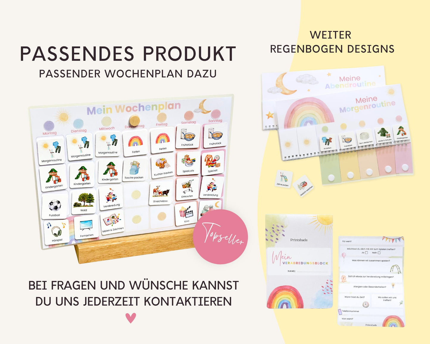 Wochenplaner Verlängerung REGENBOGEN