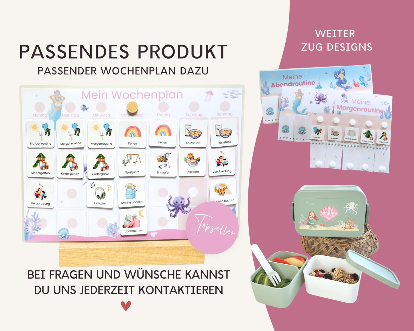 Wochenplaner Verlängerung MEERJUNGFRAU ROSA