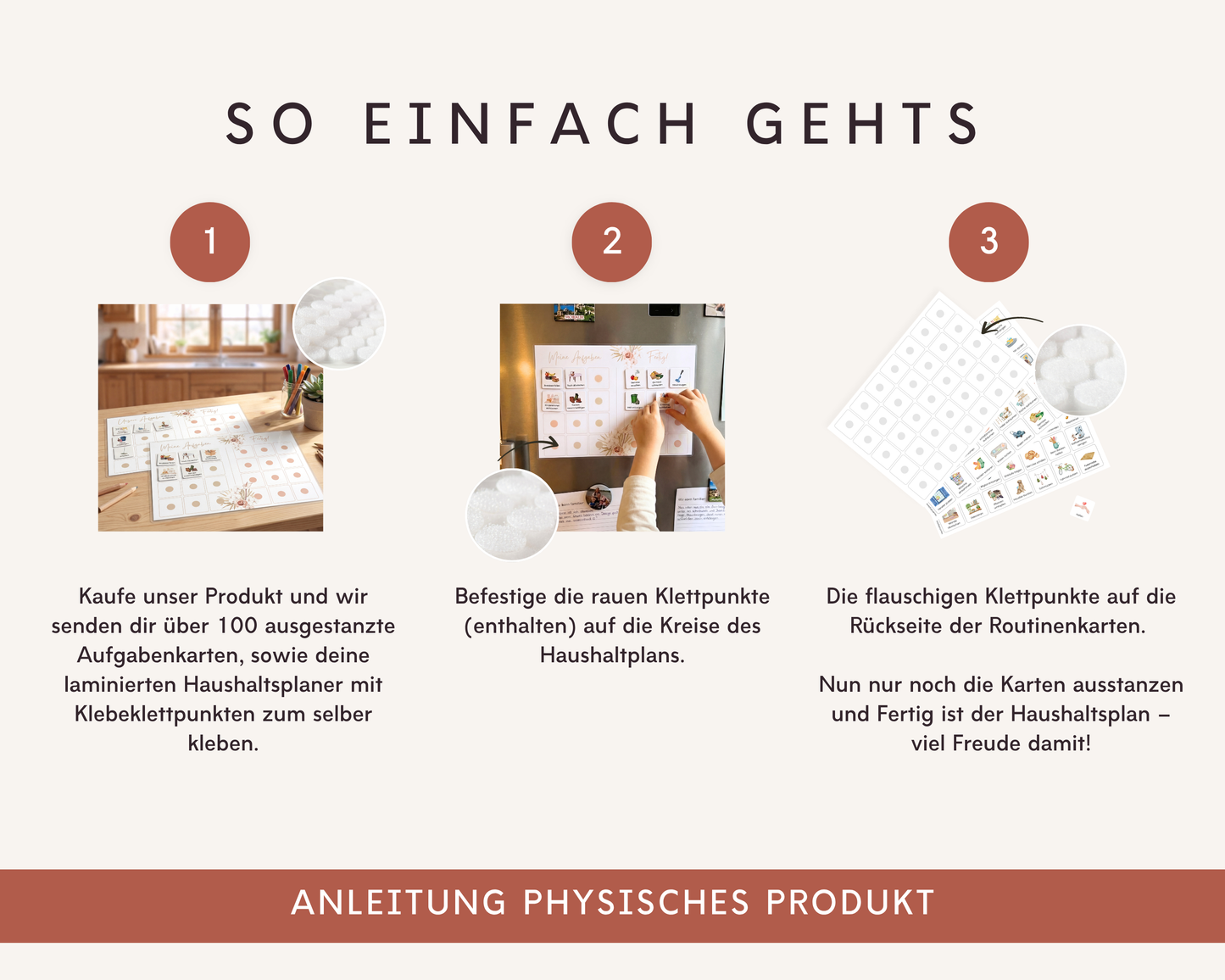 Haushaltsplan BEIGE inkl. Symbolkarten