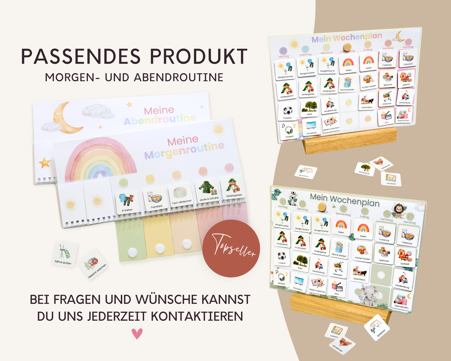 Haushaltsplan BEIGE inkl. Symbolkarten