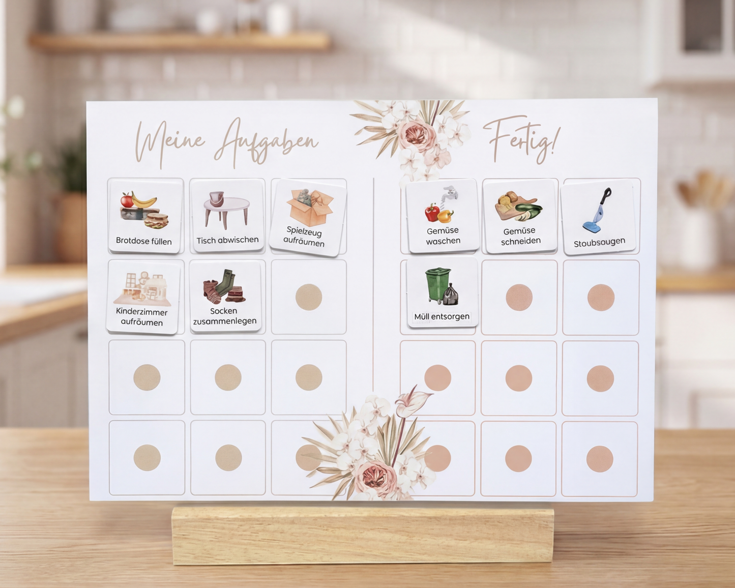 Haushaltsplaner BEIGE inkl. Symbolkarten