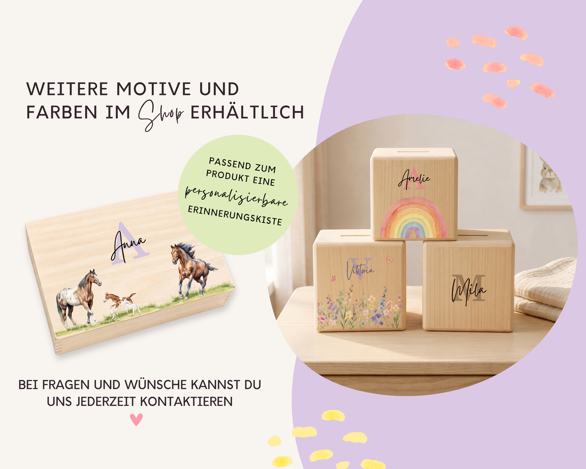 Weitere Motive und Farben im Shop, passend dazu die personalisierbare Erinnerungskiste