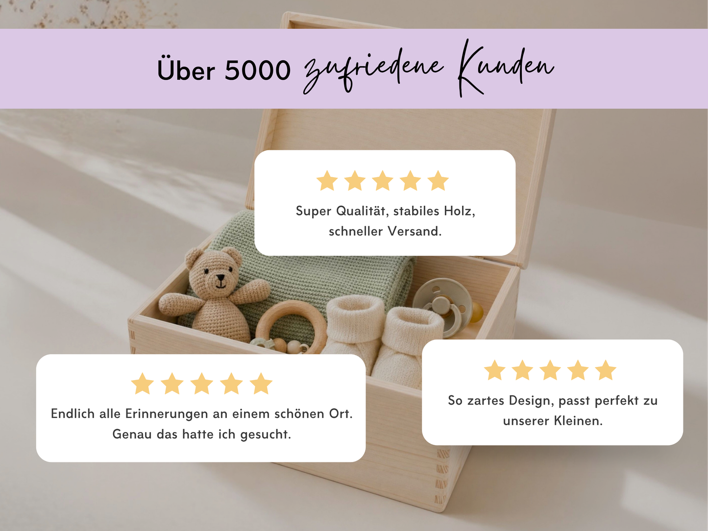 Erinnerungsbox personalisiert Blumenwiese Lila