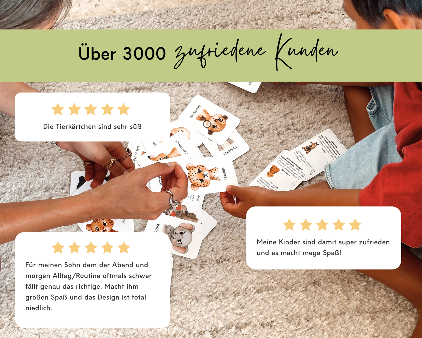 Emotionskarten 32 KARTEN - Design SAFARI TIERE