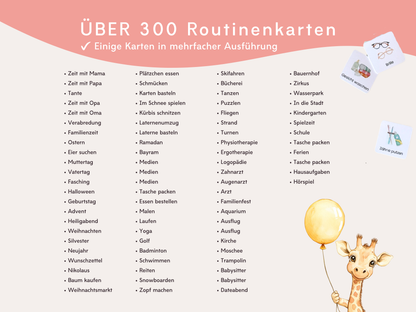 Wochenplaner inkl. Symbolkarten - Design ROSA ELEFANT - Personalisierbar