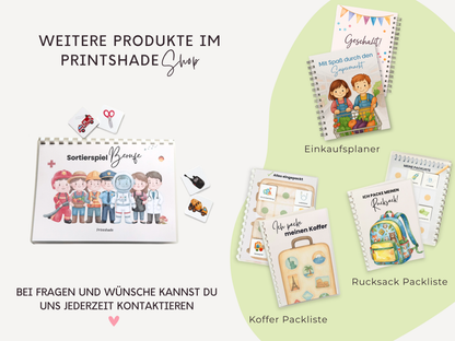 Montessori Berufe Sortierspiel Lernspiel