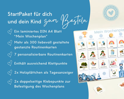 Wochenplaner inkl. Symbolkarten - Design AUTOS - Personalisierbar