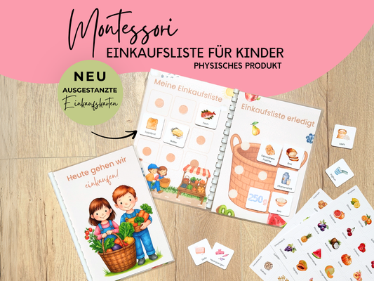 Einkaufsliste inkl. Symbolkarten - Design WOCHENMARKT KINDER - Personalisierbar
