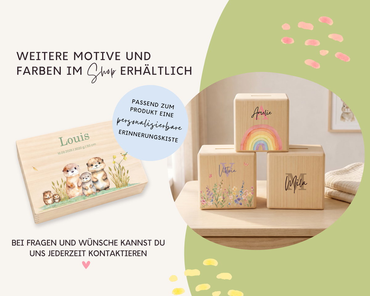 Holzspardose personalisiert Otter