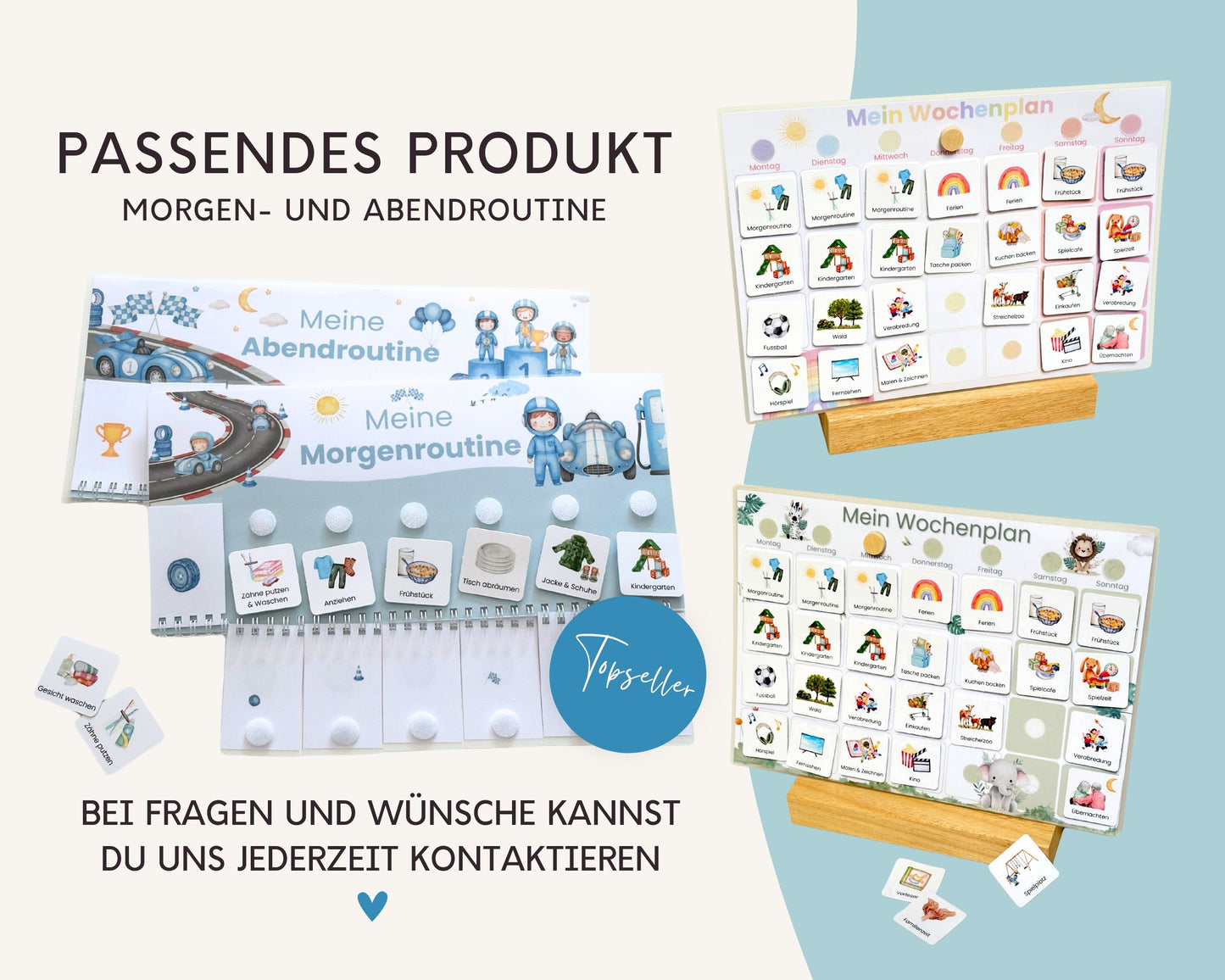 Wochenplaner inkl. Symbolkarten - Design AUTOS - Personalisierbar