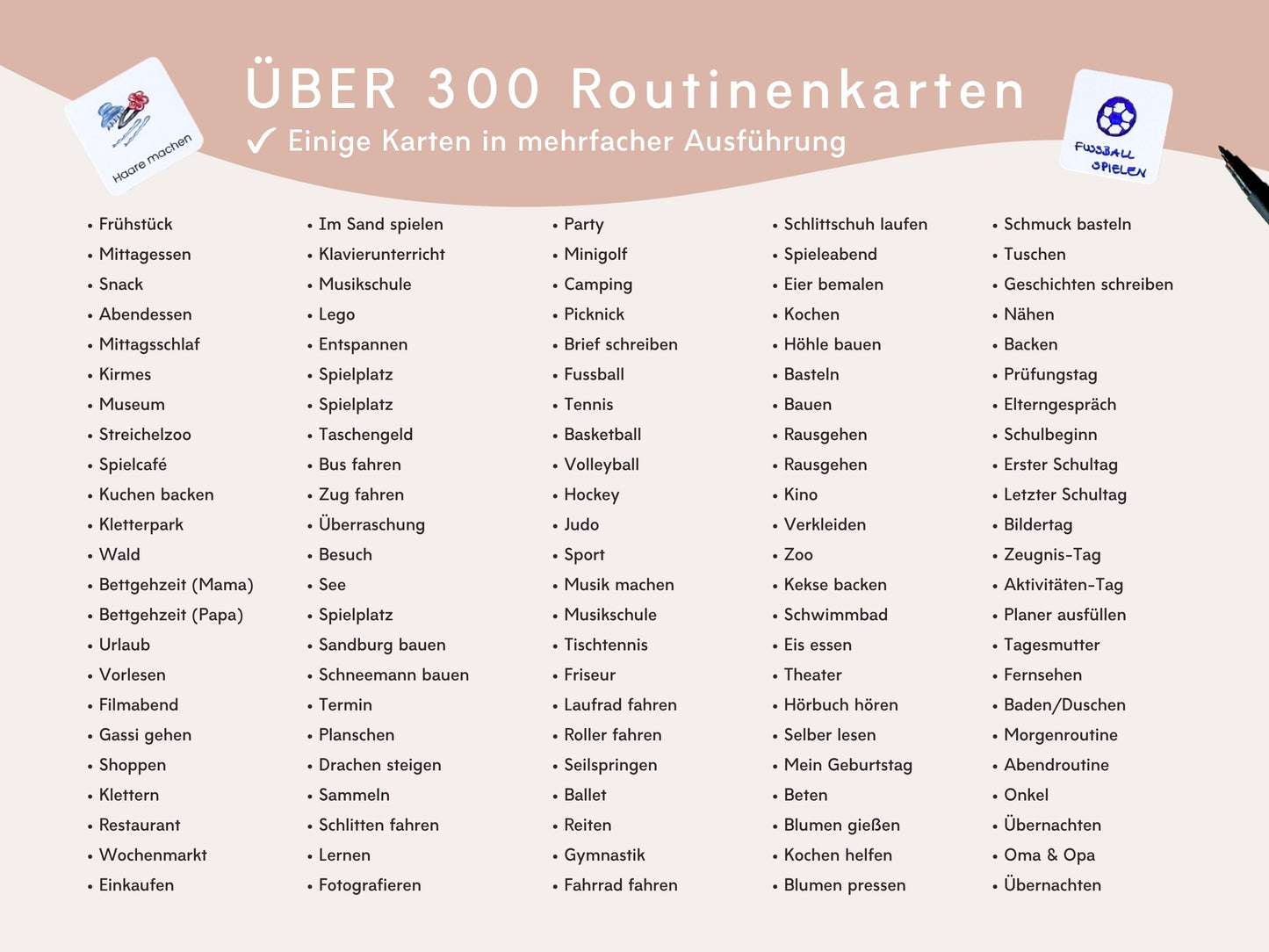 Wochenplaner inkl. Symbolkarten - Design BALLERINA - Personalisierbar