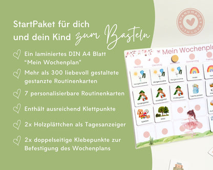 Wochenplaner inkl. Symbolkarten - Design BALLERINA - Personalisierbar