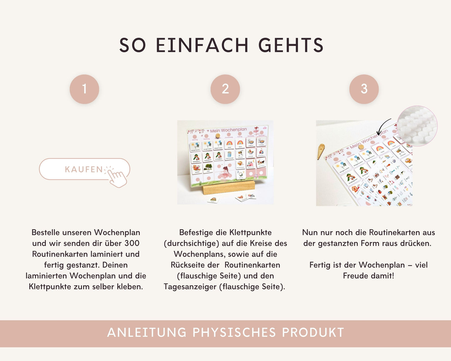 Wochenplaner inkl. Symbolkarten - Design BALLERINA - Personalisierbar