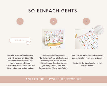 Wochenplaner inkl. Symbolkarten - Design BALLERINA - Personalisierbar