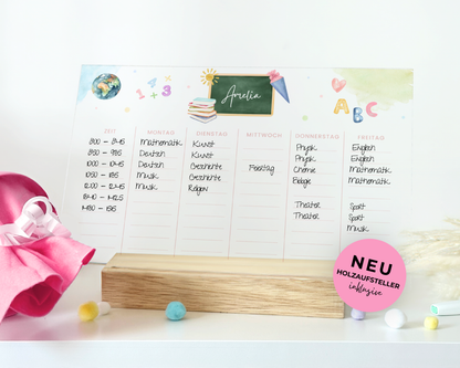 Stundenplan Acryl personalisierbar - Design SCHULE