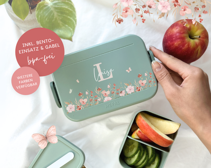 Mepal Brotdose mit Name personalisierbar - Design SCHMETTERLINGE - Verschiedene Farben