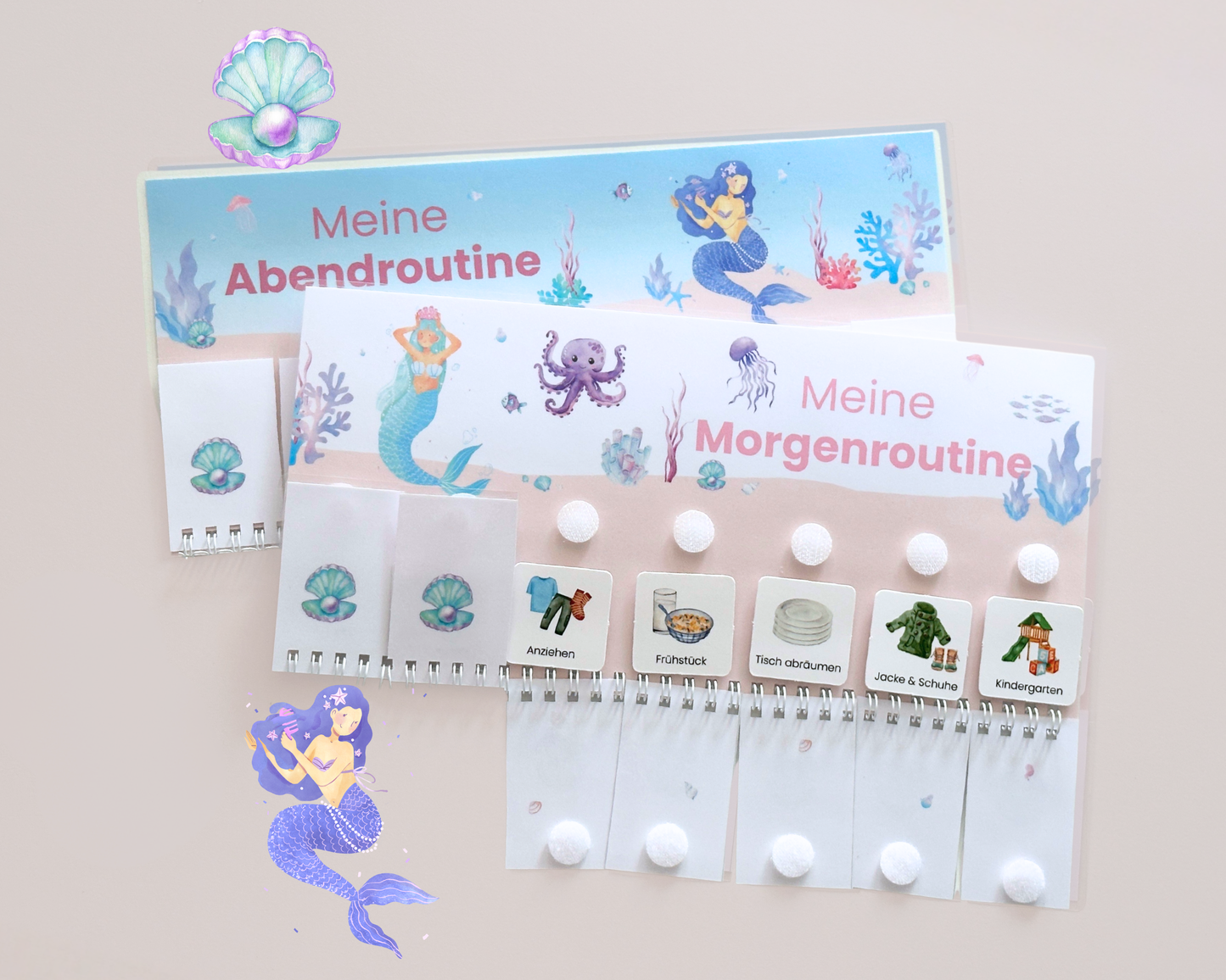 Routineplaner MEERJUNGFRAU ROSA inkl. Symbolkarten