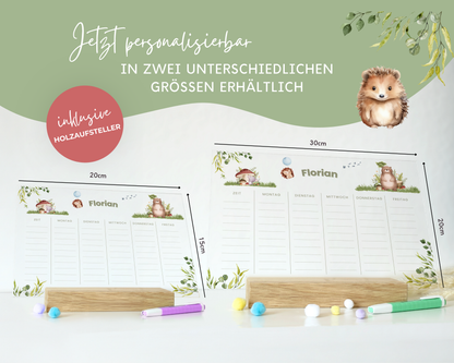 Stundenplan Acryl personalisierbar - Design WALDTIERE