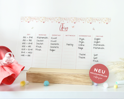 Stundenplan Acryl personalisierbar - Design SCHMETTERLING