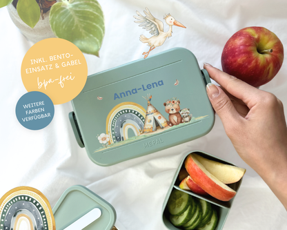 Mepal Brotdose mit Name personalisierbar - Design TEDDY BOHO - Verschiedene Farben