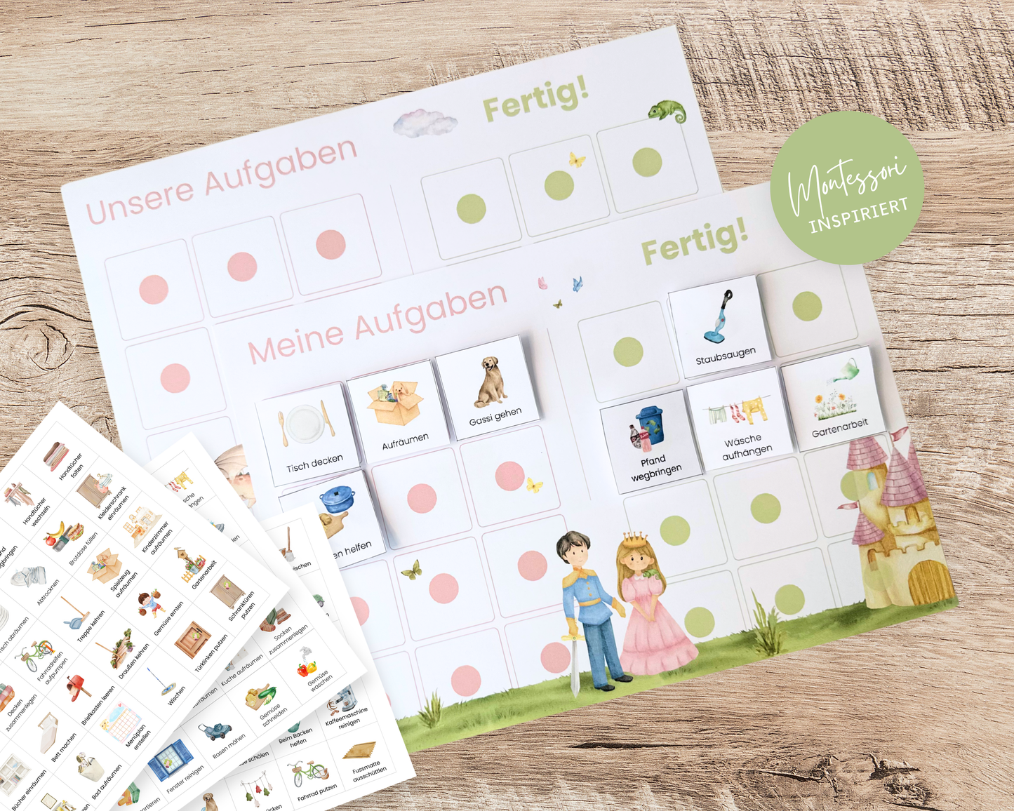 Haushaltsplan To-Do-Liste inkl. Symbolkarten - Design PRINZESSIN