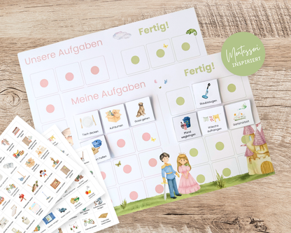 Haushaltsplan To-Do-Liste inkl. Symbolkarten - Design PRINZESSIN