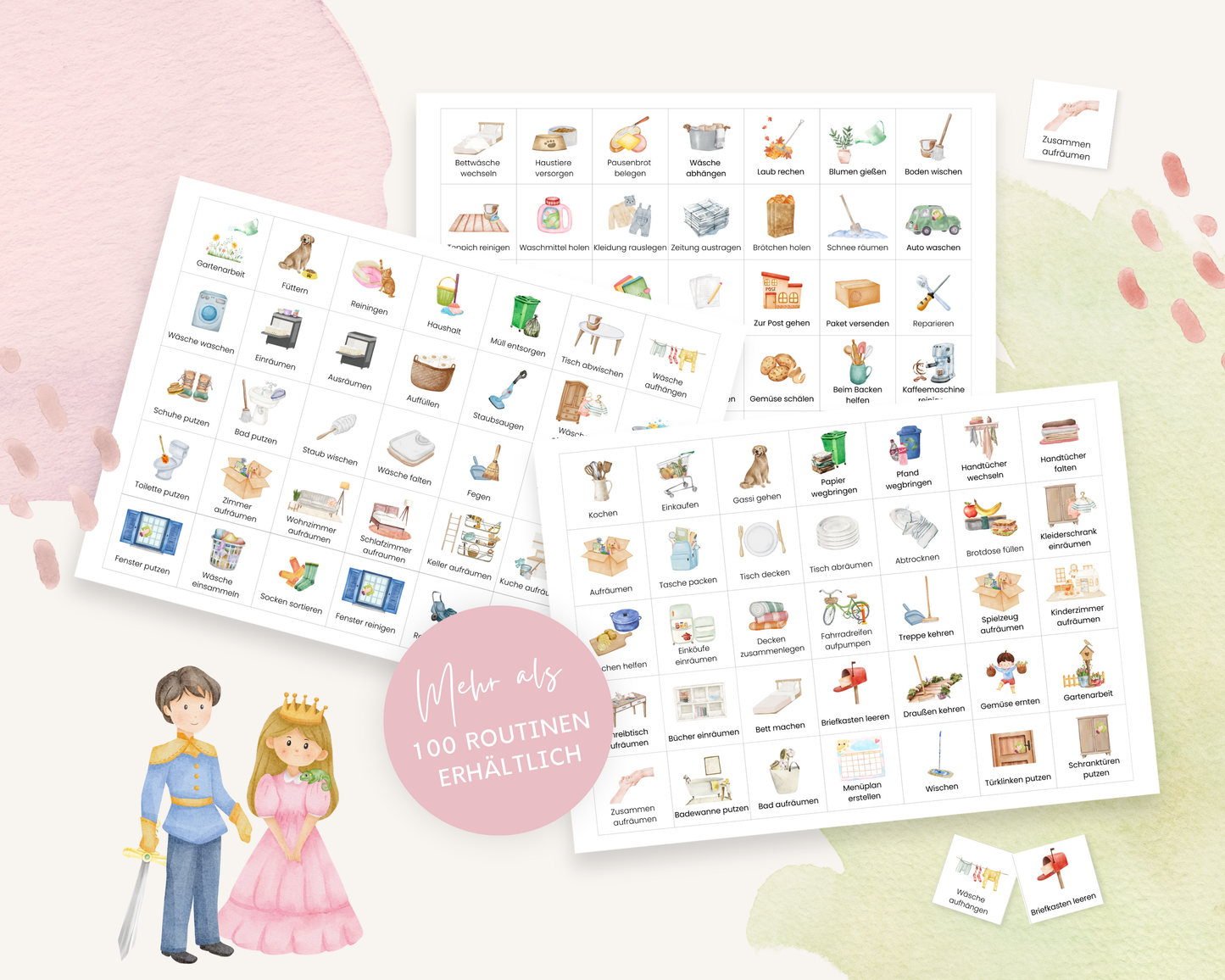 Haushaltsplan To-Do-Liste inkl. Symbolkarten - Design PRINZESSIN