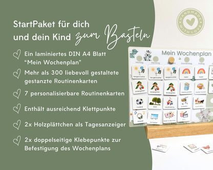 Wochenplaner inkl. Symbolkarten - Design SAFARI - Personalisierbar
