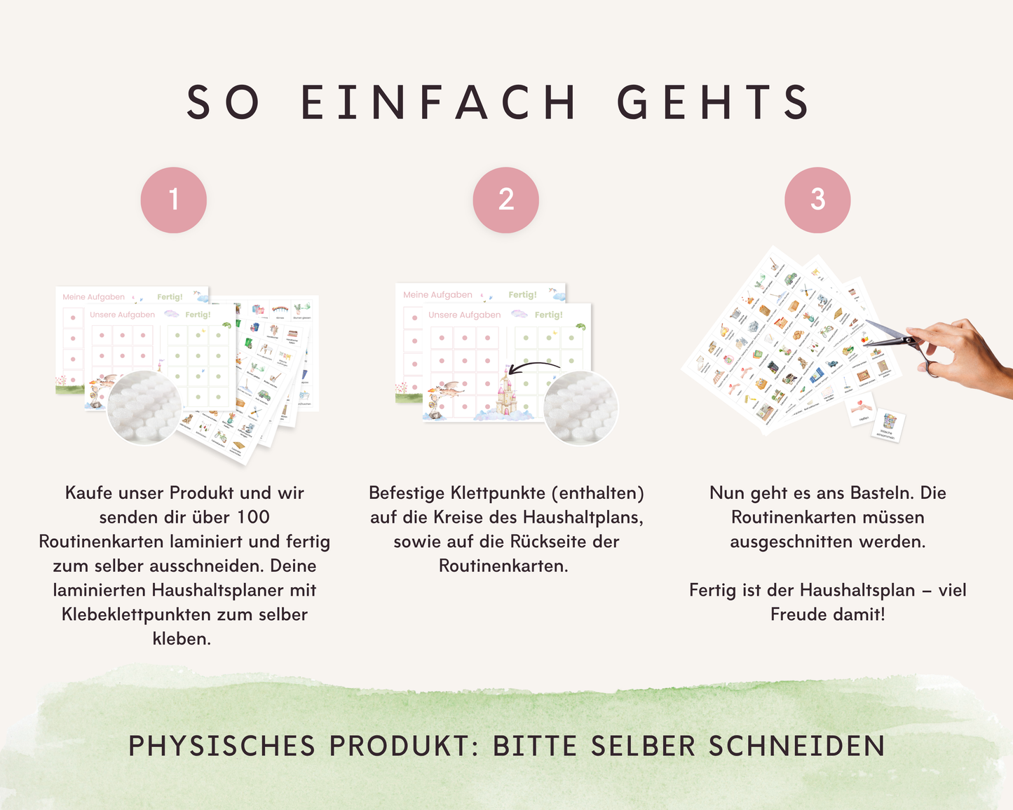 Haushaltsplan To-Do-Liste inkl. Symbolkarten - Design PRINZESSIN