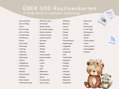 Wochenplaner inkl. Symbolkarten - Design BOHO TIERE - Personalisierbar