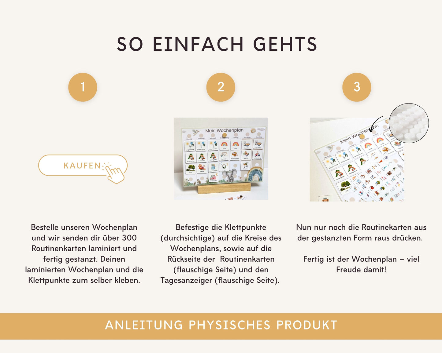 Wochenplaner inkl. Symbolkarten - Design BOHO TIERE - Personalisierbar