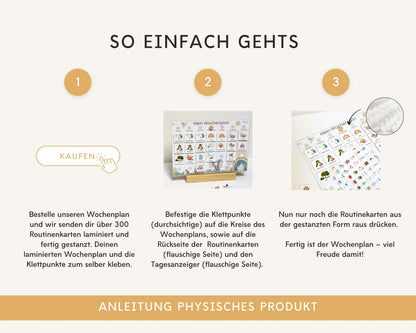 Wochenplaner inkl. Symbolkarten - Design BOHO TIERE - Personalisierbar