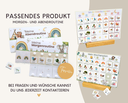 Wochenplaner inkl. Symbolkarten - Design BOHO TIERE - Personalisierbar