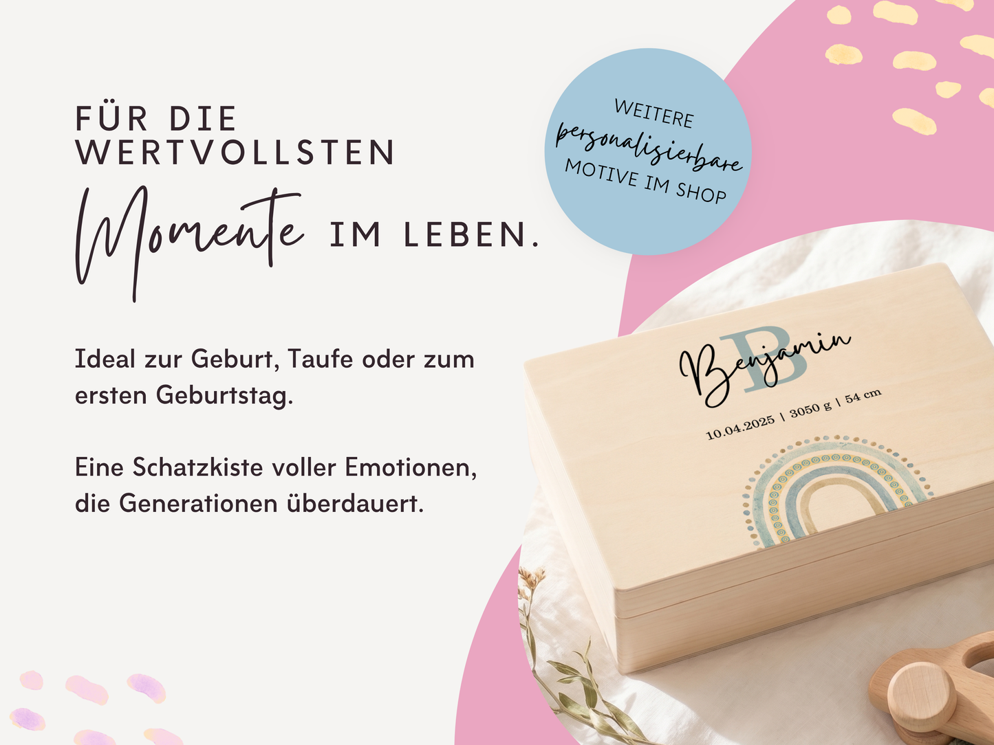 Erinnerungsbox personalisiert Regenbogen