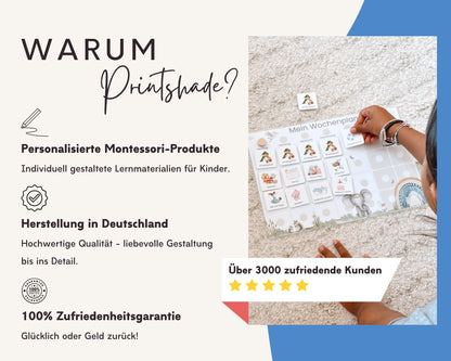 Wochenplaner inkl. Symbolkarten - Design MEER - Personalisierbar