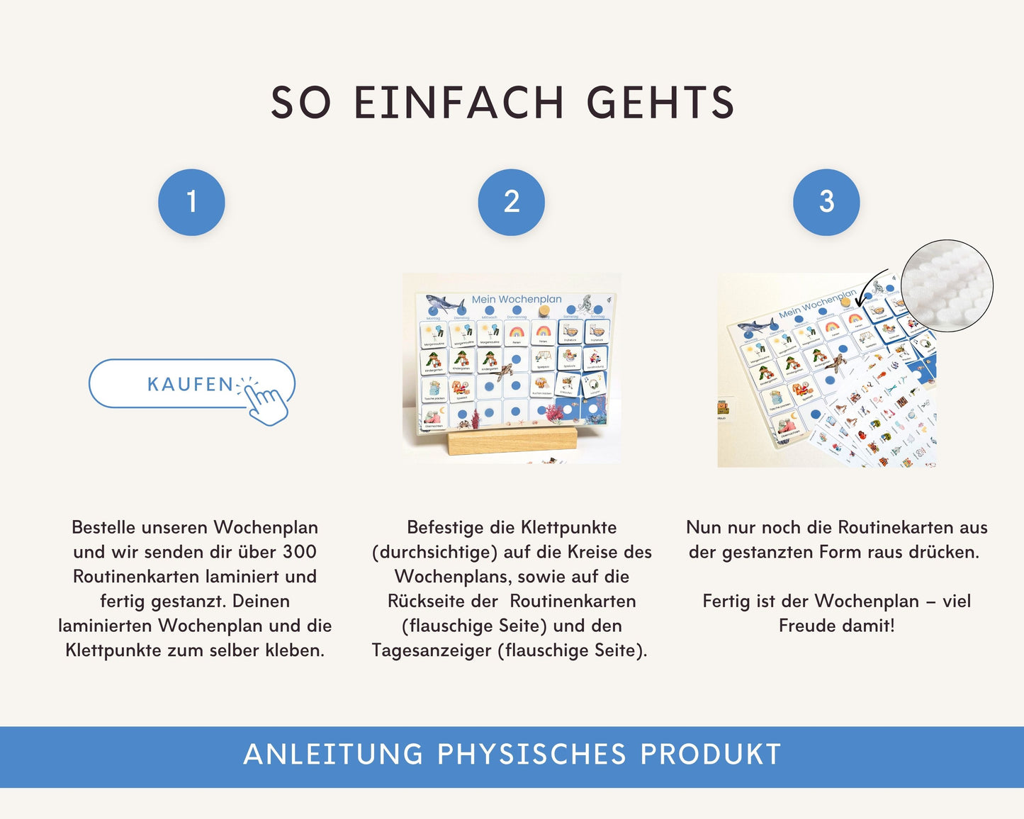 Wochenplaner inkl. Symbolkarten - Design MEER - Personalisierbar