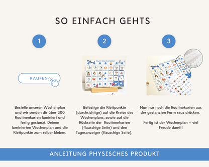 Wochenplaner inkl. Symbolkarten - Design MEER - Personalisierbar