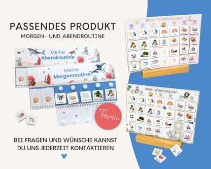 Wochenplaner inkl. Symbolkarten - Design MEER - Personalisierbar